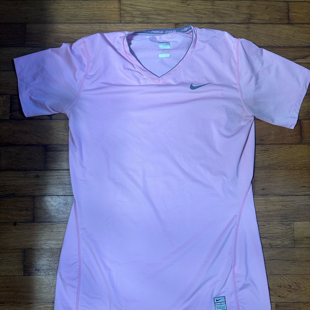 Nike Pro Pink V-Neck Shirt